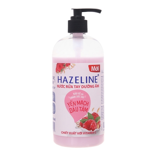 Nước rửa tay dưỡng ẩm Hazeline yến mạch, dâu tằm 450ml