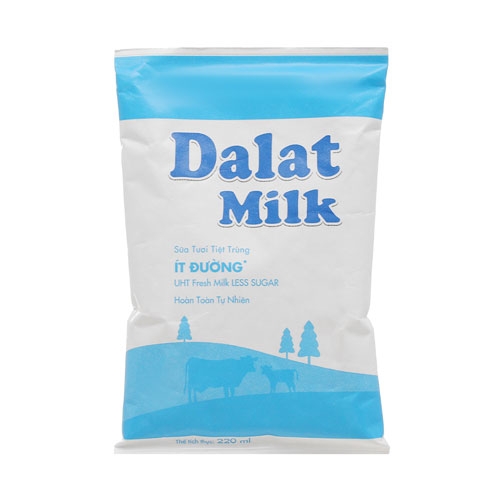 Sữa Tươi Tiệt Trùng Dalat Milk Ít Đường 220ml