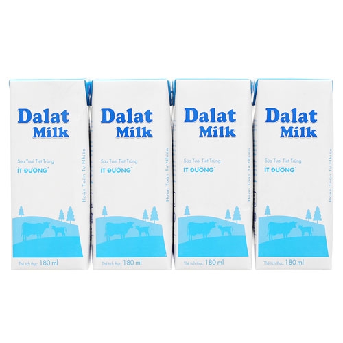 Sữa tươi tiệt trùng ít đường Dalat Milk 180ml